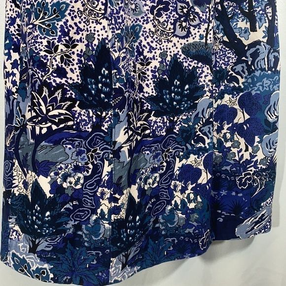 EUC Anthropologie Maeve Blue Floral Sleeveless Knee Length Shift Size 10 - Picture 8 of 16